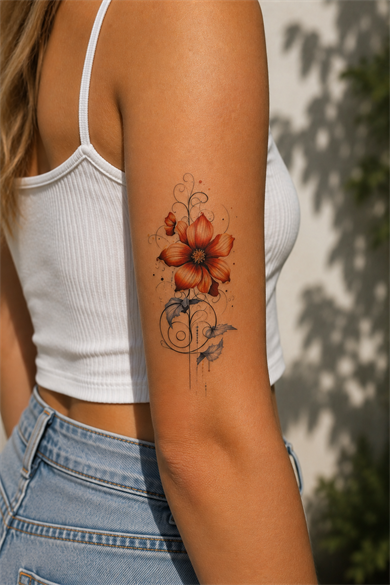 Çiçek Dövme Geçici Tattoo