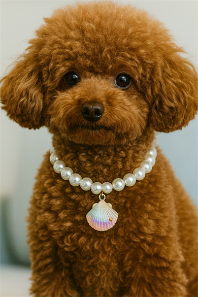 Beyaz Renk İstidirye Figürlü İnci Detaylı L Beden Kedi Köpek Tasma