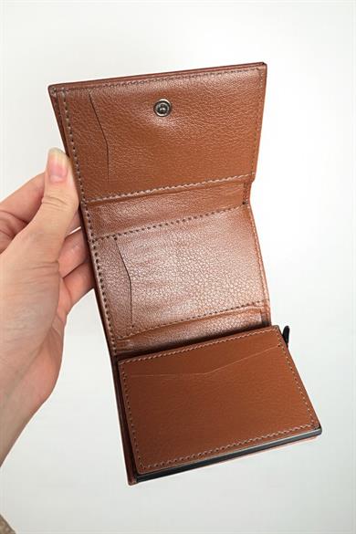 Açık Kahve Renk Otomatik Cüzdan/Kartlık