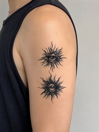 İkili Göz Mini Dövme Geçici Tattoo