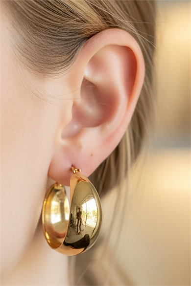 Altın Renk Halka Küpe (Çift)