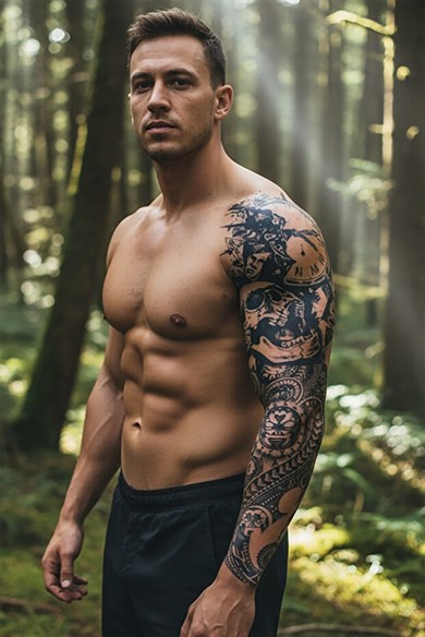 Kurukafa Kol Dövme Geçici Tattoo