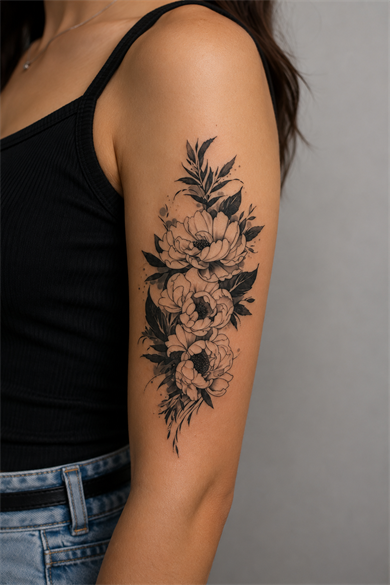 Çiçek Dövme Geçici Tattoo