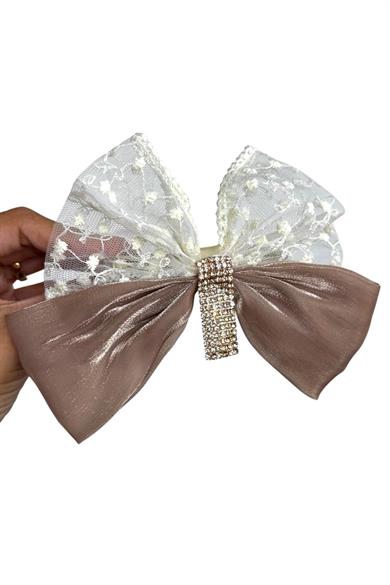 Kahverengi Kurdele Figürlü Taş Detaylı Otomat Toka