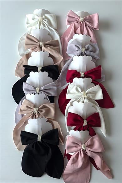 12li Karışık Renk Kurdele Figürlü Otomat Toka Set