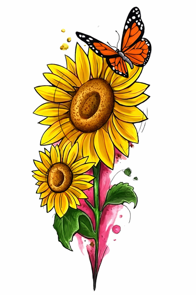 Geçici Çiçek Figürlü Mini Dövme Tattoo