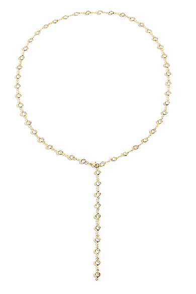 Altın Renk Taş Detaylı Y Kolye