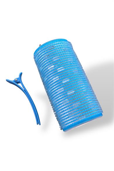 Mavi Renk Pens Ve Cırtlı/ Yapışkanlı Saç Bigudisi /Orta Boy