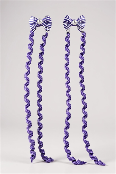 2li Mor Renk Kurdele Figürlü Çocuk Yan Toka