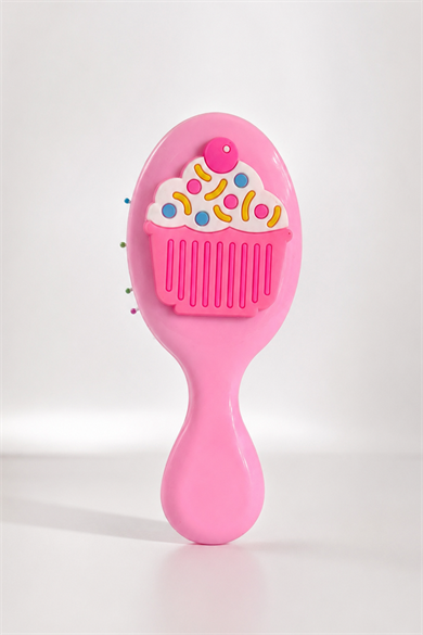 Pembe   Renk Cupcake Figürlü Çocuk Saç Tarama Fırçası/Tarak