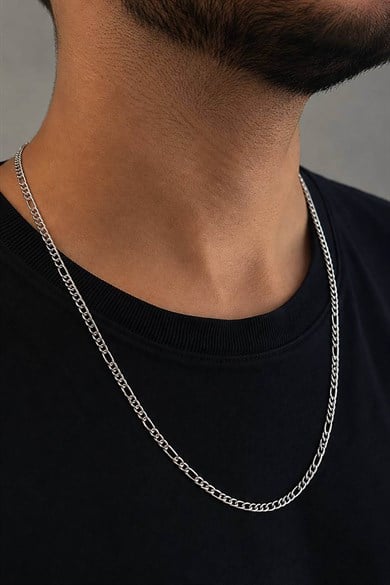 Gümüş Renk Unisex Çelik Zincir Kolye