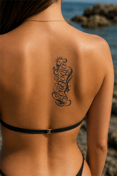 Yazılı Sonradan Kararan Yarı Kalıcı Geçici Dövme Tattoo
