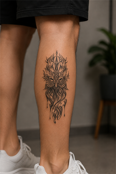 Baykuş Dövme Geçici Tattoo