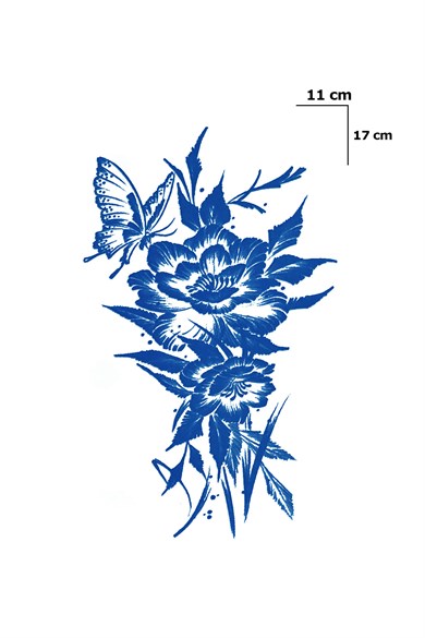 Çiçek Sonradan Kararan Yarı Kalıcı Geçici Dövme Tattoo