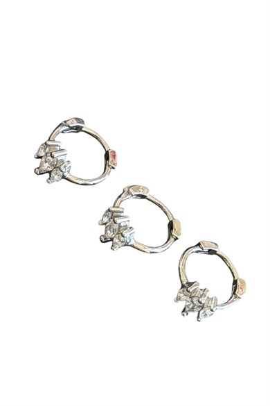 Gümüş Renk 3lü Halka Tragus Set