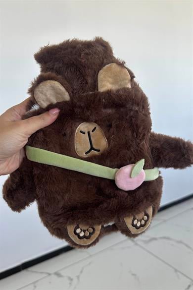 Kahverengi Kapibara Figürlü Peluş Su Torbası