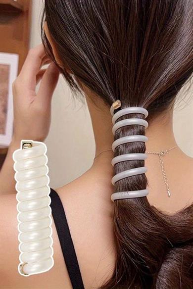 Beyaz Renk 2´li Yaylı Spiral Toka