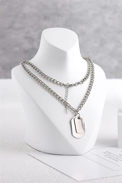 Beyaz Renk Boyun Manken Takı Standı Kolye Askısı