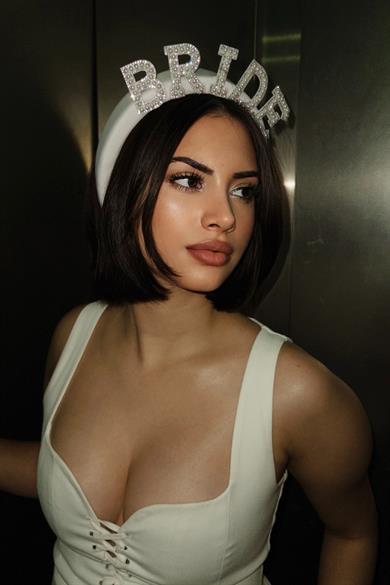 Beyaz Renk Bride Yazılı Bekarlığa Veda Bride Tacı