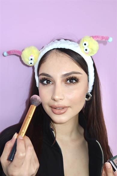 Beyaz Renk Canavar Figürlü Peluş Saç Bandı