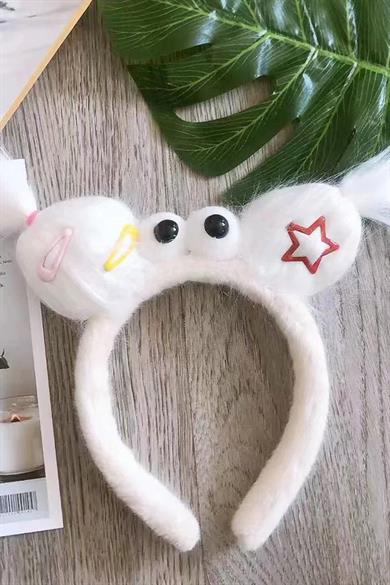 Beyaz Renk Canavar Figürlü Peluş Taç