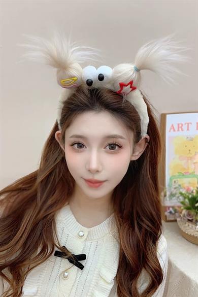 Beyaz Renk Canavar Figürlü Peluş Taç