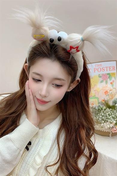 Beyaz Renk Canavar Figürlü Peluş Taç