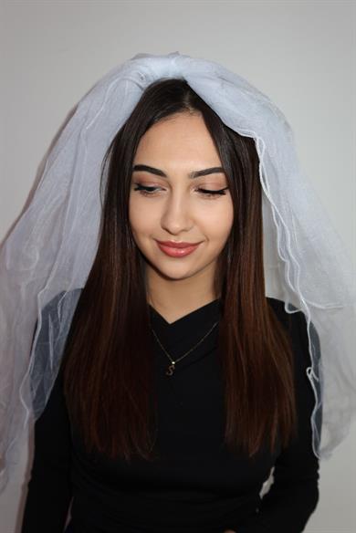 Beyaz Renk Duvak After Party Nikah Duvağı Tarak Tokalı