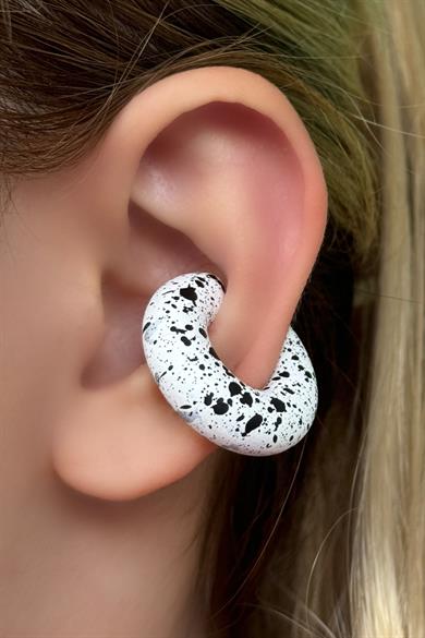 Beyaz Renk Ear Cuff Küpe (Çift)