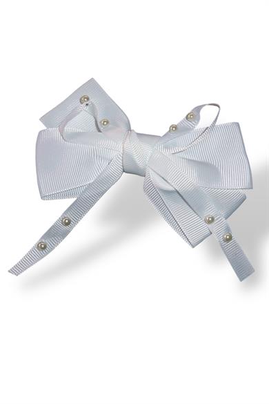 Beyaz Renk İnci Detaylı Kurdele Figürlü Pens Toka