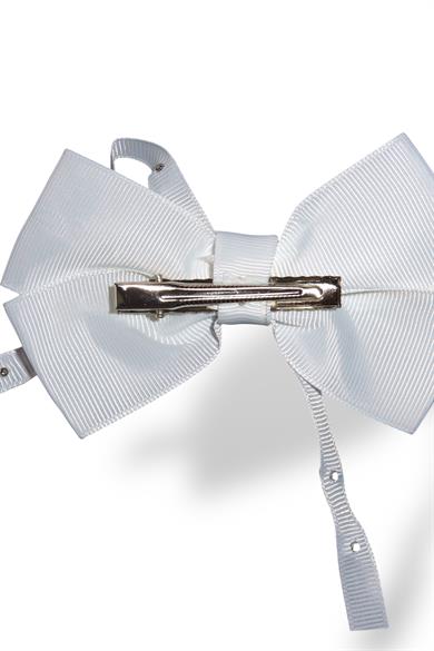 Beyaz Renk İnci Detaylı Kurdele Figürlü Pens Toka