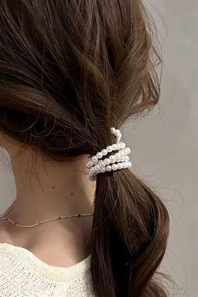 Beyaz Renk İnci Detaylı Saç Aksesuarı 
