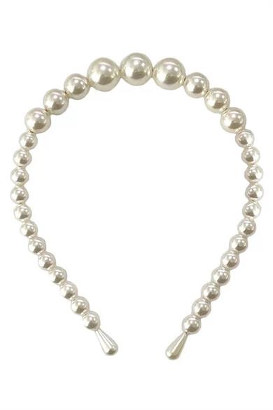 Beyaz Renk İnci Detaylı Taç