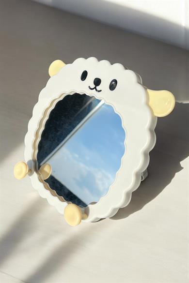 Beyaz Renk Koyun Figürlü Masa Aynası