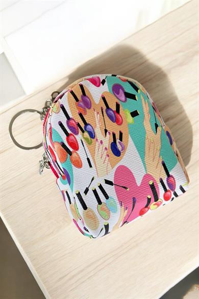 Karışık Renk Oje Figürlü Anahtarlık Cüzdan