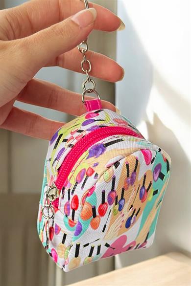 Karışık Renk Oje Figürlü Anahtarlık Cüzdan