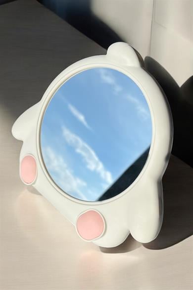 Beyaz Renk Penguen Figürlü Masa Aynası