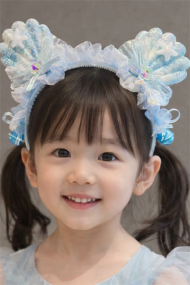 Mavi Renk Karışık Figürlü Zil Detaylı Çocuk Taç