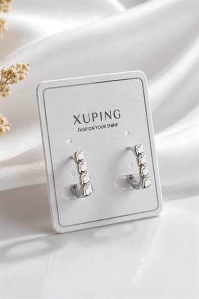 Gümüş  Renk Xuping Halka  Küpe (Çift)
