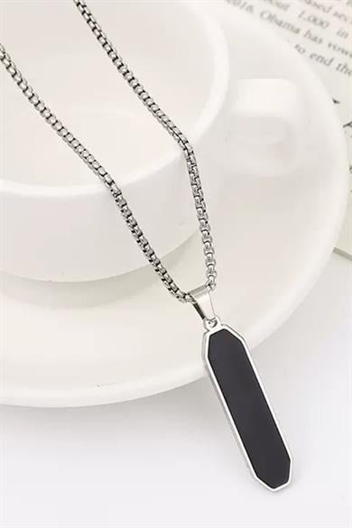 Gümüş Renk Erkek Zincir Çelik Kolye (60cm)