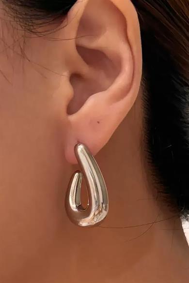 Gümüş Renk Çelik Küpe (Çift)