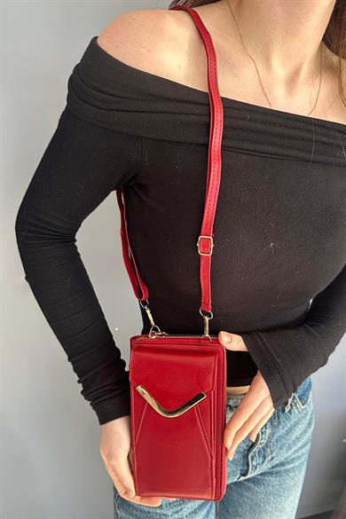 Bordo Renk Kadın Deri Çanta