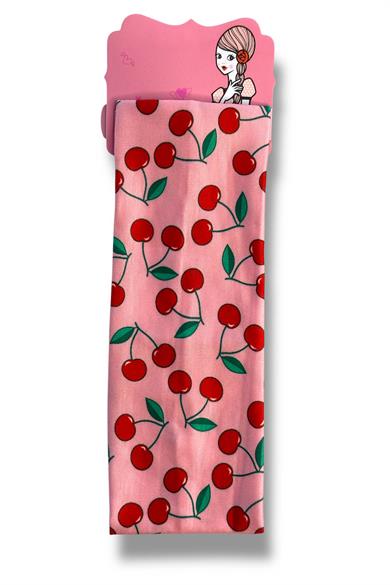 12li Karışık Renk Kiraz Desenli Saç Bandı