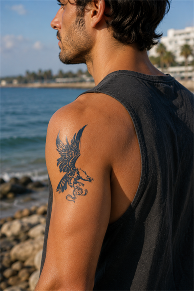 Kartal Sonradan Kararan Yarı Kalıcı Geçici Dövme Tattoo