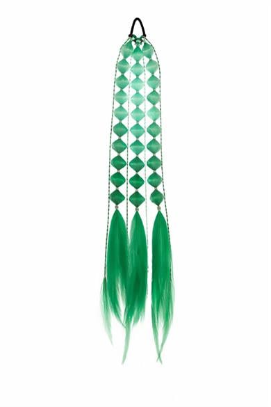 Yeşil Renk Saç Detaylı Lastik Toka