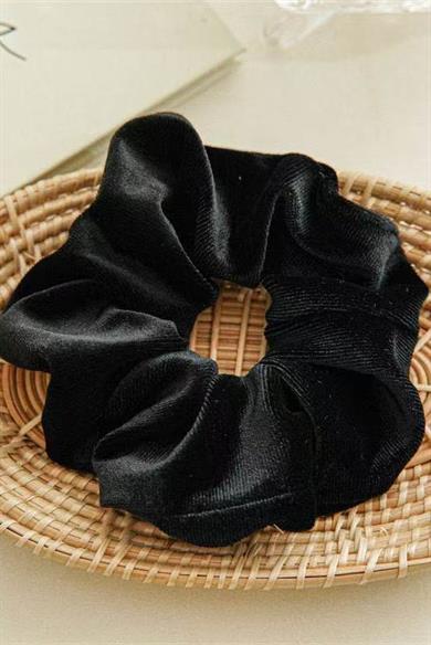 Siyah Renk Kadife Simit Toka