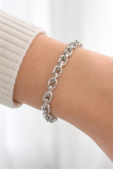 Gümüş Renk Metal Kelepçe Bileklik