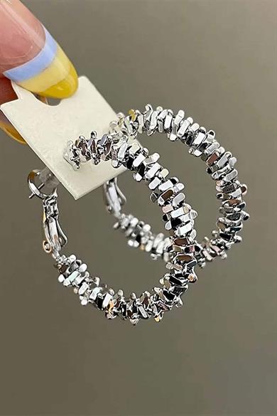 Gümüş Renk Halka Küpe (Çift)