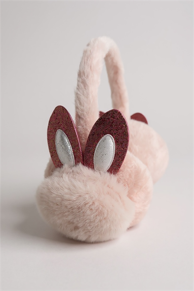 Açık Pembe Renk Kulak Figürlü Peluş Kulaklık