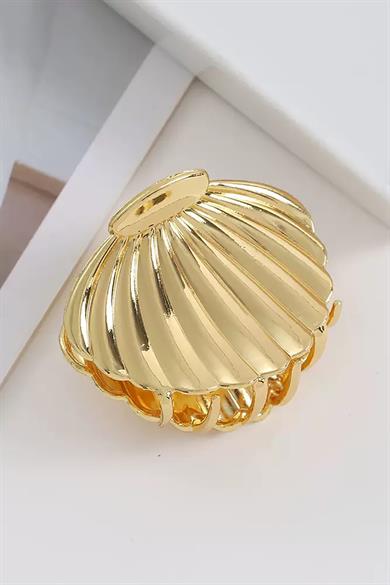 Altın Renk Deniz Kabuğu Figürlü Metal  Mandal Toka